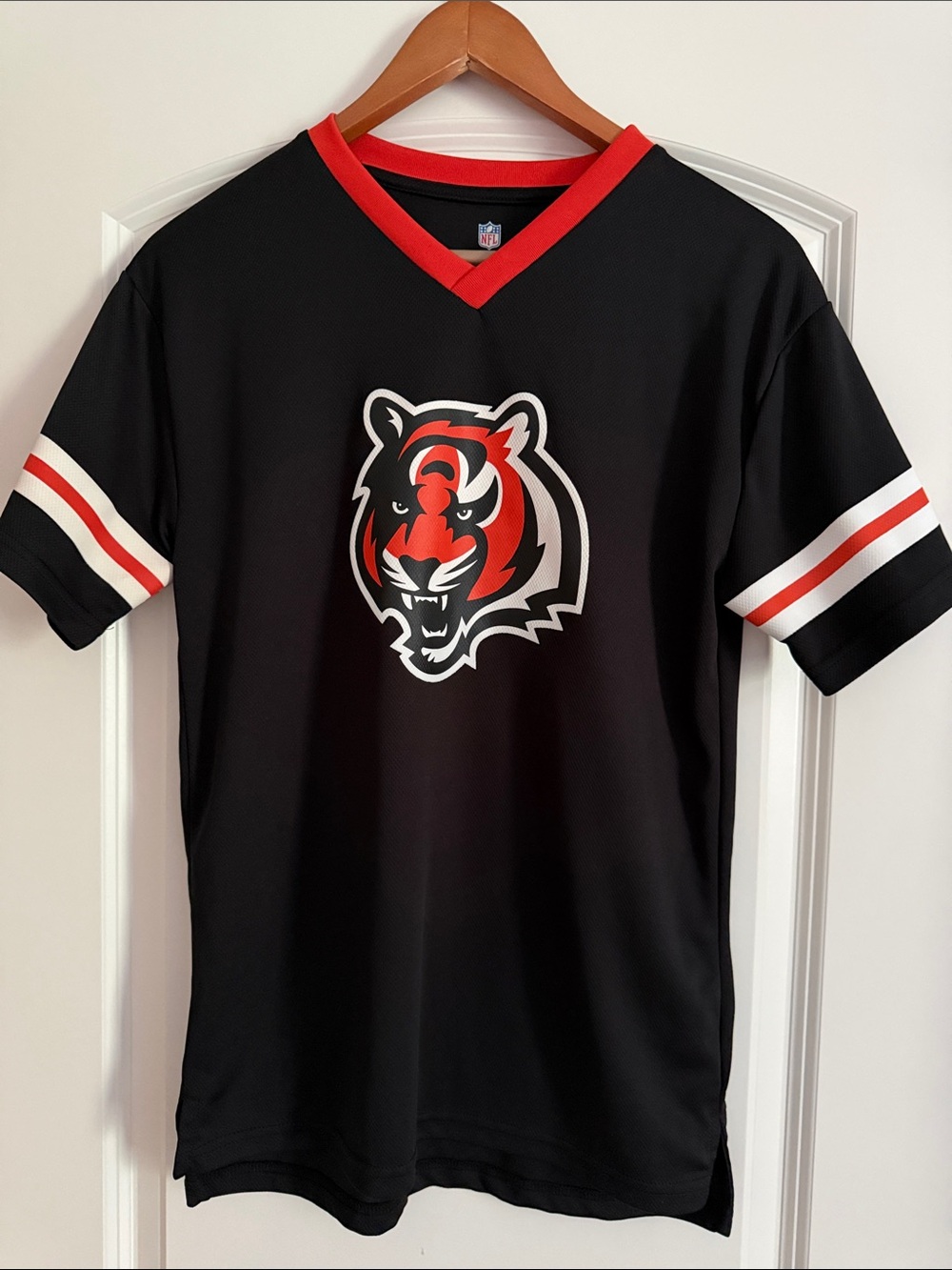 NFL Black Jersey with Bright Orange Trim